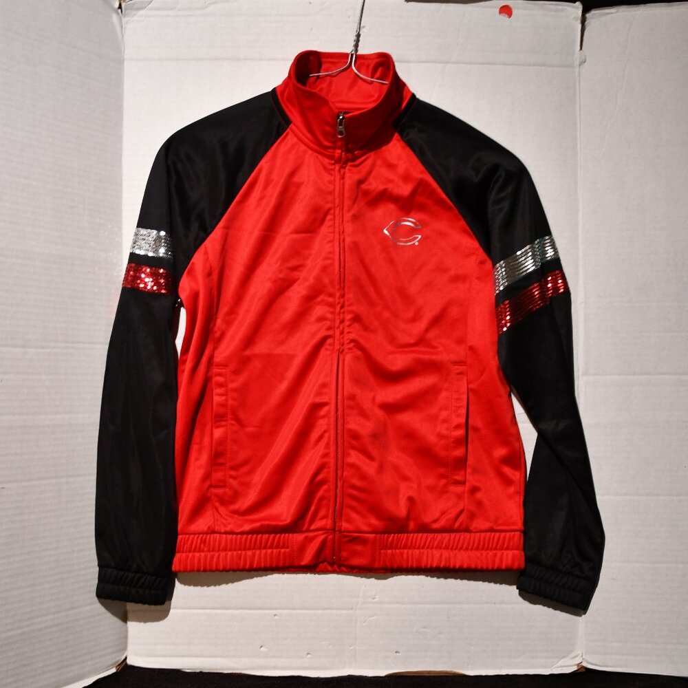 Womens Cincinati Reds MLB Sequin jacket Size M by GII Sports New Sample Tag
